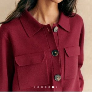 NWOT Sezane Betty Cardigan, sz S, color “Garnet”